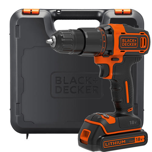 BLACK+DECKER 2 Speed 18V Cordless Combi Drill with Kit Box