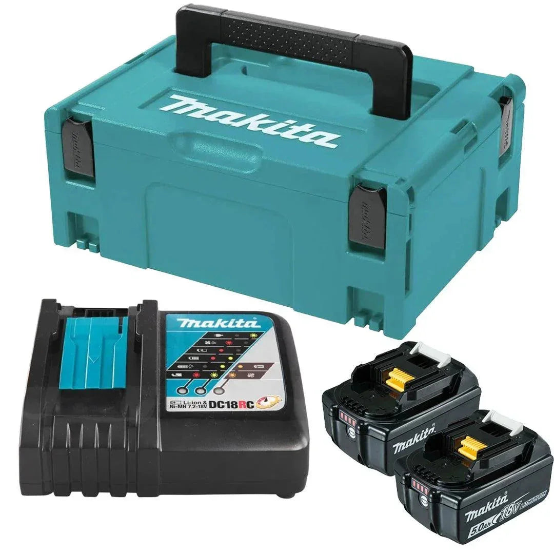 Makita 18V 5.0Ah Battery Combo Pack with Charger & Protective Case