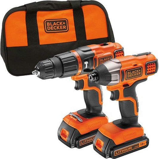BLACK+DECKER 18V Cordless Combi Drill and Impact Driver