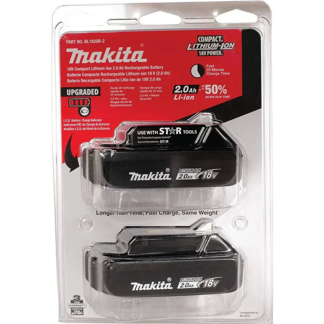 Makita 18V 2.0Ah Battery Combo – 2-Pack